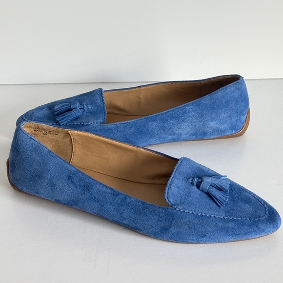 Talbots Shoes - Talbots Francesca Suede Driving Flats Blue Tassel Detailing Size 9